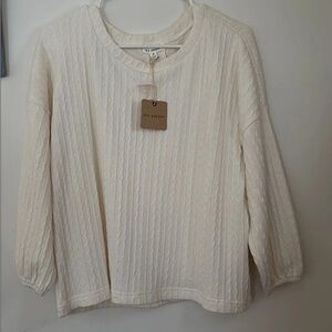 Blu Pepper Ivory Cable Knit Top